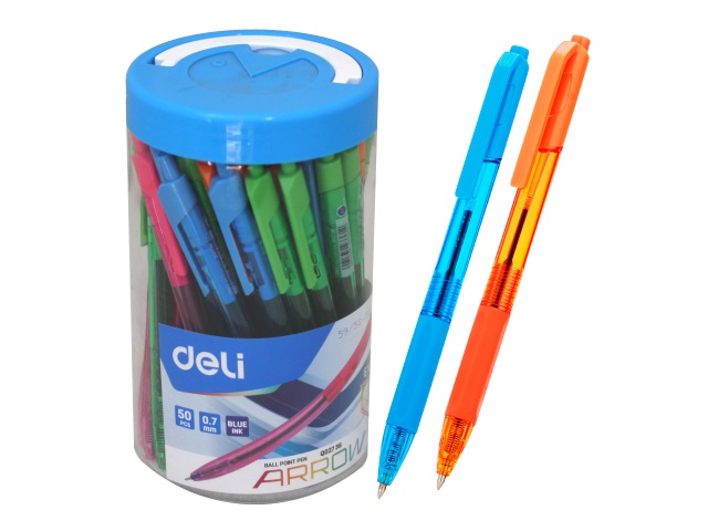 Ручка шариковая Deli Arrow синяя 0.7мм EQ02736-1