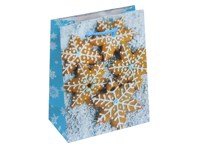 Пакет подарочный бумажный 11.5*14.5*6см Miland Имбирные снежинки ПКП-8633