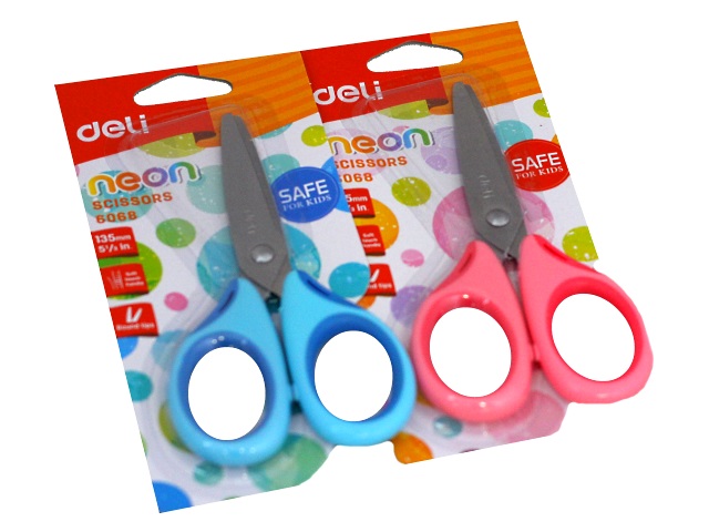 Ножницы 13.5 см Deli Neon прорезиненые ручки E6068