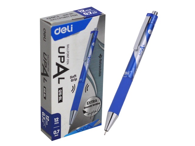 Ручка шариковая автомат Deli Upal синяя 0.7мм EQ16-BL