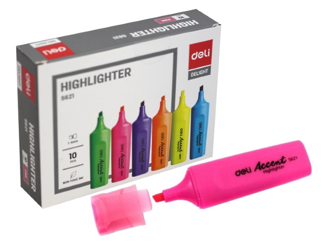Маркер текстовый Deli Delight розовый скошенный 1-5мм ES621pink