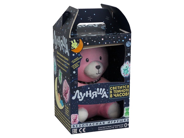 Мягкая игрушка Луняша Медведь Миша 24см светится в темноте 76567