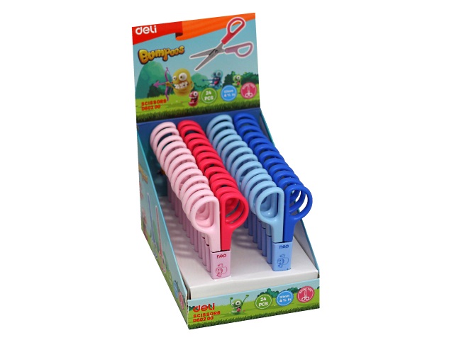 Ножницы детские 12 см Deli Bumpees пластиковые ручки в футляре ED60200