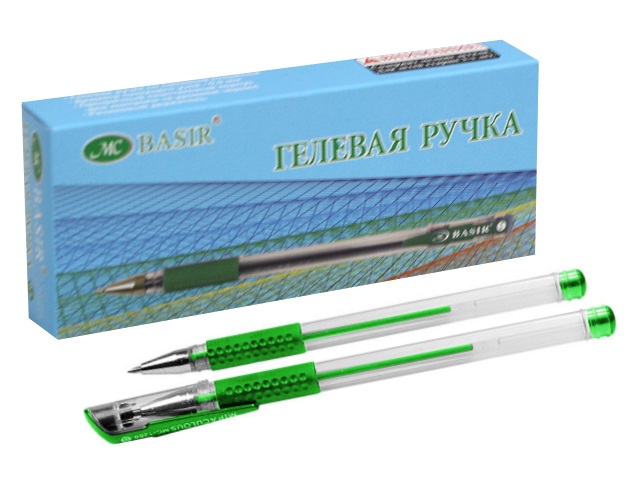 Ручка гелевая Basir МС-1266 зеленая 0.5мм