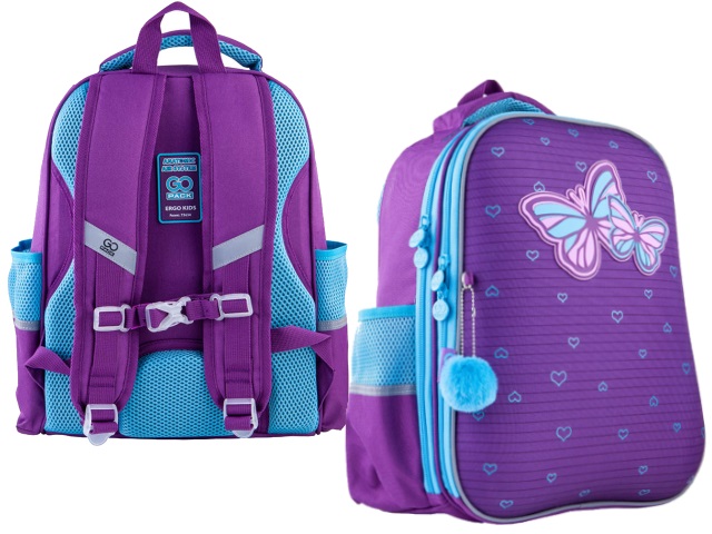 Ранец школьный Kite GoPack Education Butterflies 38*28*13см фиолетовый GO21-165M-1