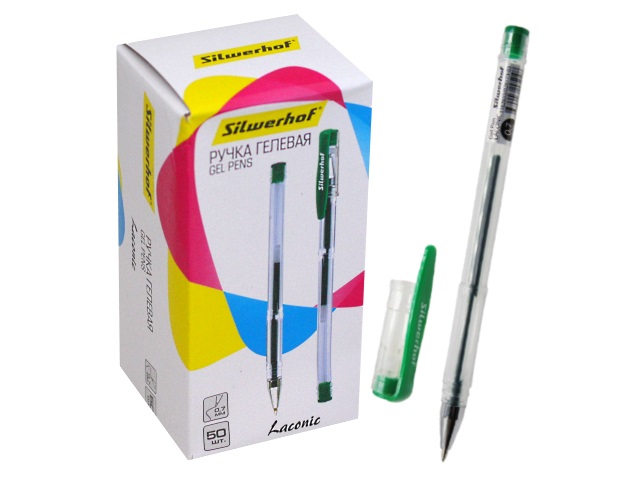 Ручка гелевая Silwerhof Laconic зеленая 0.7мм 026173-03
