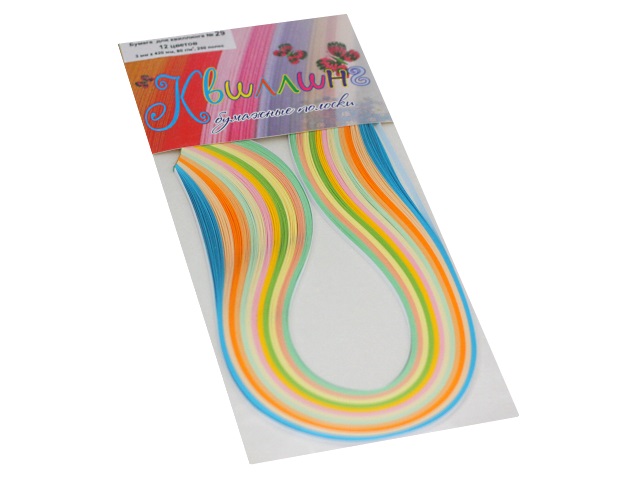 Квиллинг Бумага 250 полос  8 цветов 3*420 мм пастельные цвета Everest print № 29