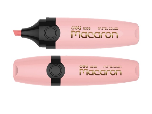 Маркер текстовый Deli Macaron розовый скошенный 1-5мм U356-PK