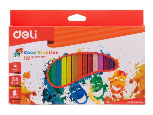 Мелки восковые 24цв Deli Color Emotion трехгранные EC20020