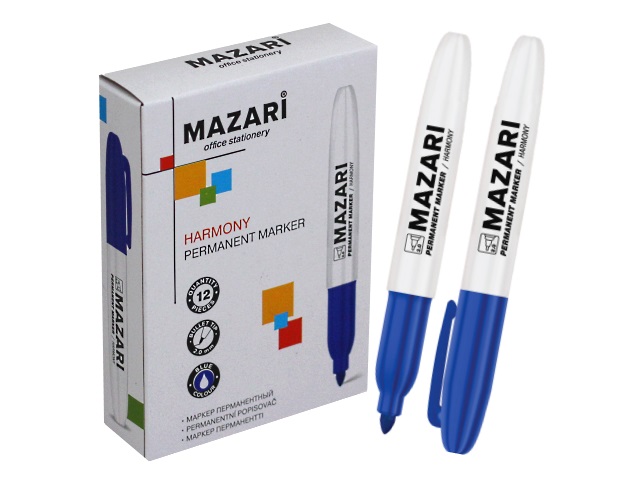 Маркер перманентный Mazari Harmony синий круглый 2мм М-5001-70