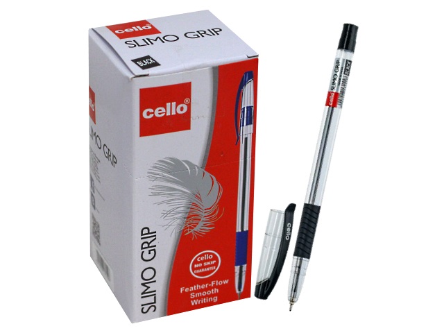 Ручка масляная Cello Slimo Grip черная 0.7мм
